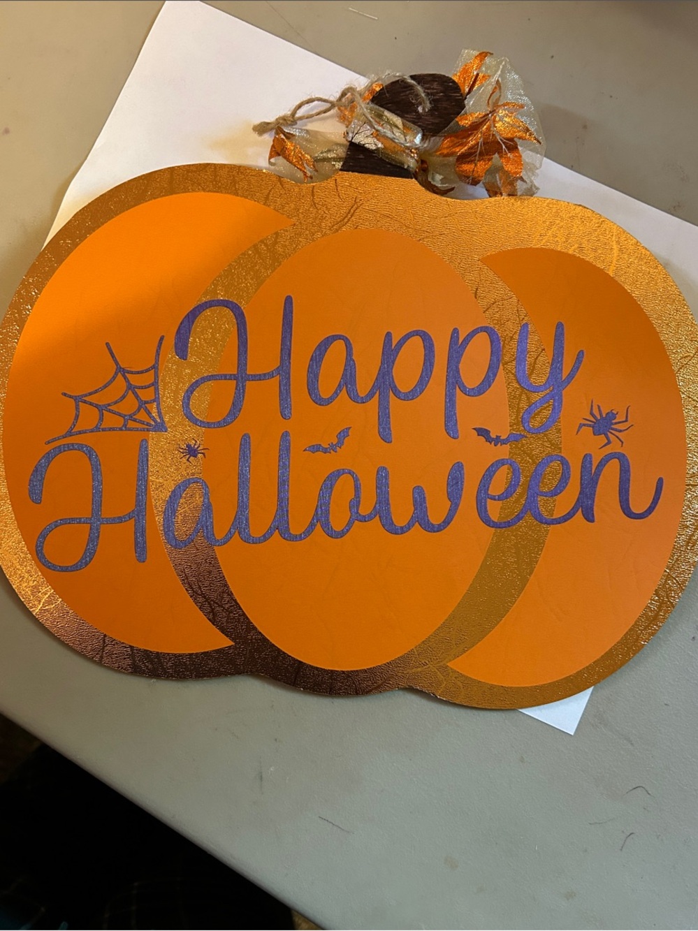 Happy Halloween/Give Thanks double sided Pumpkin Door Decor.